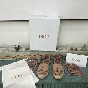 Christian Dior Espadrilles with box, card & dust bags.